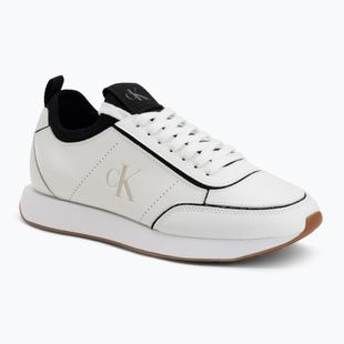 Women's shoes Calvin Klein HW0HW02994 Retro Runner Sock Patch Leather bright white/black