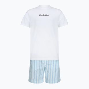 Men's pajamas Calvin Klein LV00NM2903 classic white top/aurora stripe