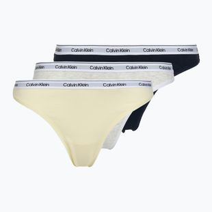 Women's thongs Calvin Klein LV00QD5209 Thong 3 pairs shoreline/snow heather/pear sorbe