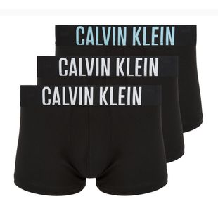 Men's boxers Calvin Klein 000NB3608A Trunk 3 pairs black with harbor mist logo/ black with