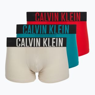 Men's boxer briefs Calvin Klein 000NB3608A Trunk 3 pairs oatmeal/aged redwood/bright turquoi