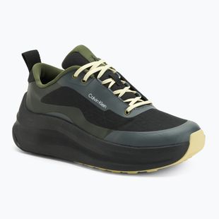 Men's shoes Calvin Klein YM0YM01456 Chunky Runner Lace Up Mix Aop black/medieval forest/coal/lime
