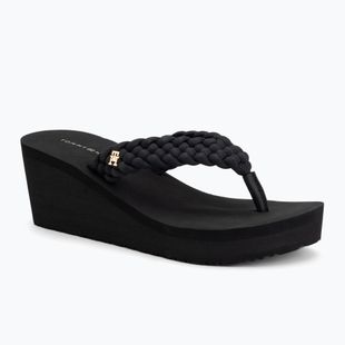 Women's flip-flops Tommy Hilfiger Wedge Braided Summer Sandal black