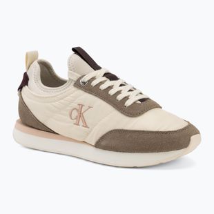 Women's shoes Calvin Klein YW0YW02060 Retro Runner Sock Laceup Mix Mat turtledove/spanish villa/bordeaux