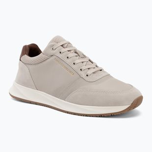 Men's shoes Tommy Hilfiger Runner Suede Mix classic stone tracksuits