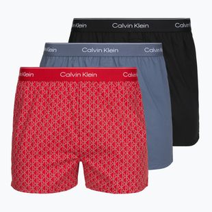 Men's boxers Calvin Klein LV00NB4727 Boxer Slim black/prep emblem goji berry/grisai
