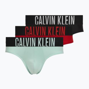 Men's briefs Calvin Klein 000NB3610A Hip Brief black/goji berry/aqua blue