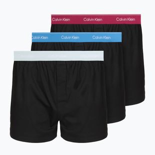 Men's boxers Calvin Klein LV00NB4267 Boxer Slim black bodies w/ poseidon blue/plein