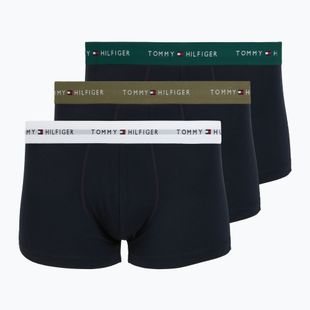 Men's boxers Tommy Hilfiger Trunk WB 3 pack nb//white/orna green/utility olive