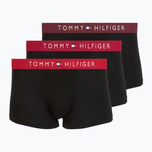 Men's boxers Tommy Hilfiger Trunk WB 3 pack medium red/rasp juice/burgundy