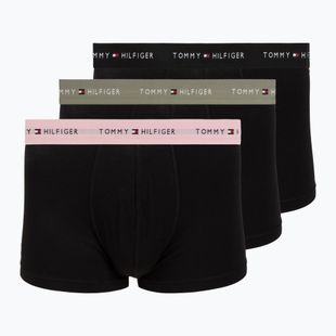 Men's boxers Tommy Hilfiger Trunk WB 3 pack utility sage/black/bonita pink