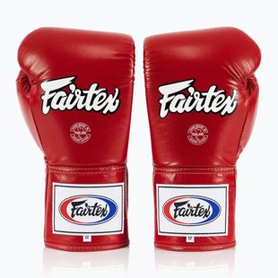 Fairtex Pro Competition Boxing Gloves Locked Thumb Leather red