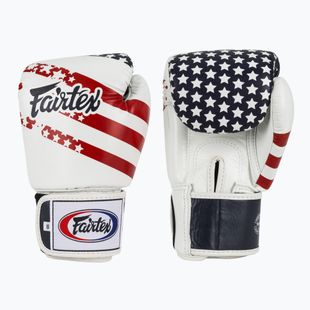 Fairtex Universal "Tight-Fit" Design USA white boxing gloves