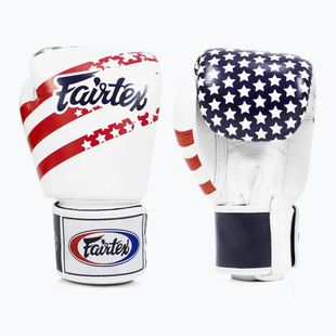 Fairtex Universal "Tight-Fit" Design USA white boxing gloves