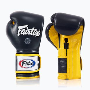 Fairtex Heavy Hitter's Mexican Style blue/yellow boxing gloves