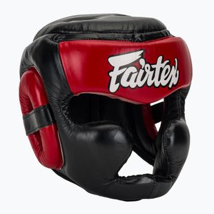 Fairtex Diagonal Vision Sparring Boxing Helmet - Full Head Coverage black/red
