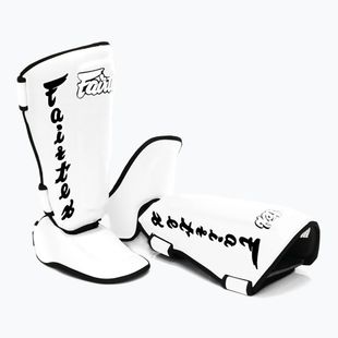 Fairtex Detachable In-Step Shin Pads A.K.A. "Twister" white tibia protectors