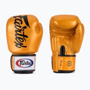 Fairtex Deluxe Tight-Fit gold boxing gloves