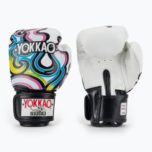 Men's boxing gloves YOKKAO Flames white