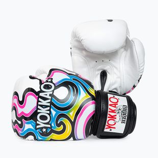 Men's boxing gloves YOKKAO Flames white
