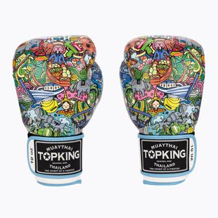 Top King Boxing Culture white/blue boxing gloves