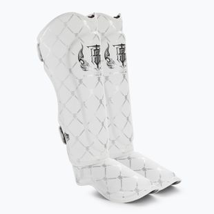 Top King Chain Semi Leather white/silver tibia and foot protectors