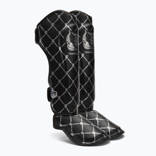 Top King Chain black/silver tibia and foot protectors
