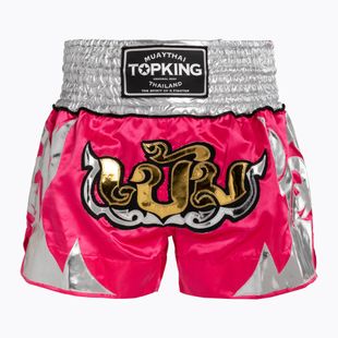 Top King Thai Boxing training shorts pink/white