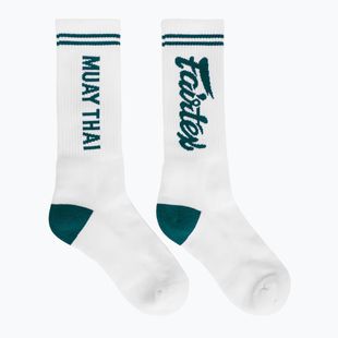 Fairtex "Muay Thai" white/green socks