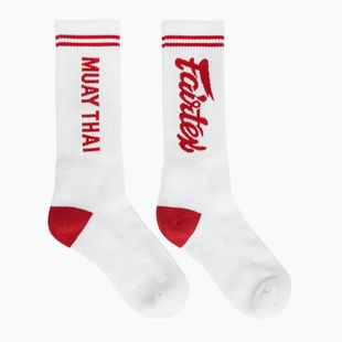 Fairtex "Muay Thai" socks white/red