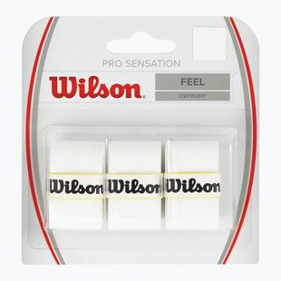 Wilson Pro Overgrip Sensation tennis racket wraps 3 pcs white.