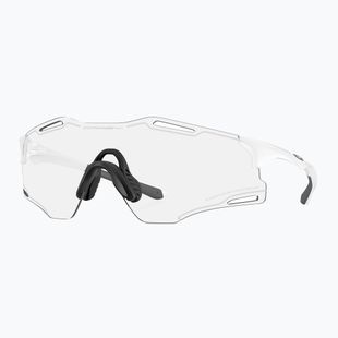 Oakley Cybr Zero matte white/clear to black iridium photochromic sunglasses