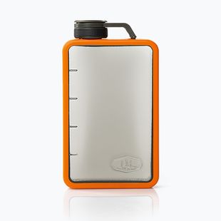GSI Outdoors Boulder Flask silver and orange 79347 touring spirit bottle