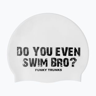 Swim cap Funky Trunks Silicone white swim bro
