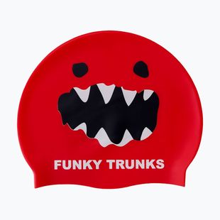 Swim cap Funky Trunks Silicone red monster
