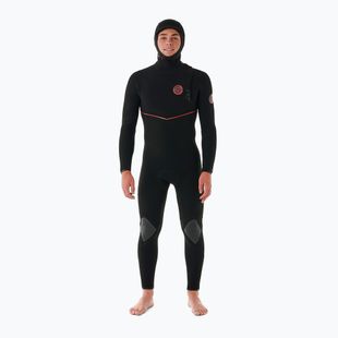 Men's wetsuit Rip Curl Flashbomb Fusion 5/4mm Hooded Zip Free black