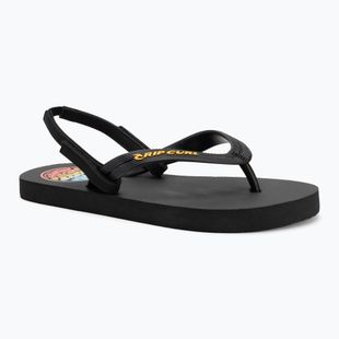 Rip Curl Wetty Fade Bloom washed black children's flip flops