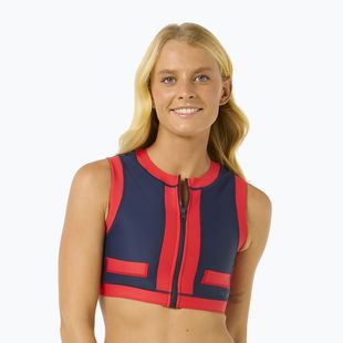 Rip Curl Coco Short Sleeve Vest swimsuit top red/dark blue