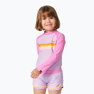 Rip Curl children's swimming longsleeve Rainbow Tide Rash Vest bright pink