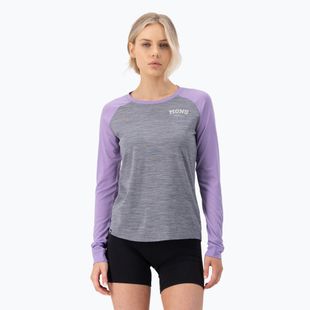 Women's thermal longsleeve Mons Royale Icon Raglan grey heather/ lupin