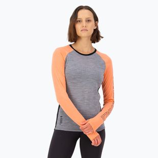 Mons Royale Bella Tech grey heather/punch women's thermal longsleeve