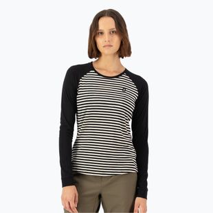 Women's thermal active sweatshirt Mons Royale Icon Raglan mr stripe/black