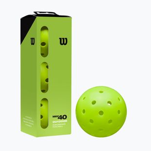 Padel balls Wilson Max 40 Outdoor Pickleball 3B 3 pcs. green