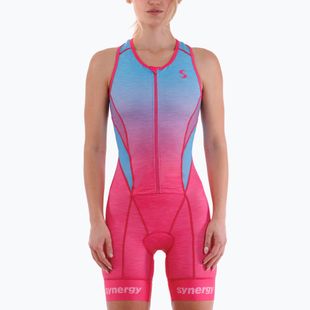 Women's triathlon suit Synergy Pro Sleeveless Racerback Trisuit punch