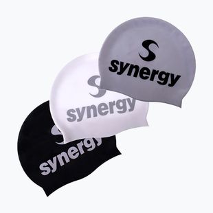 Swim cap Synergy Silicone Swim Cap 3 pcs. black/silver/white