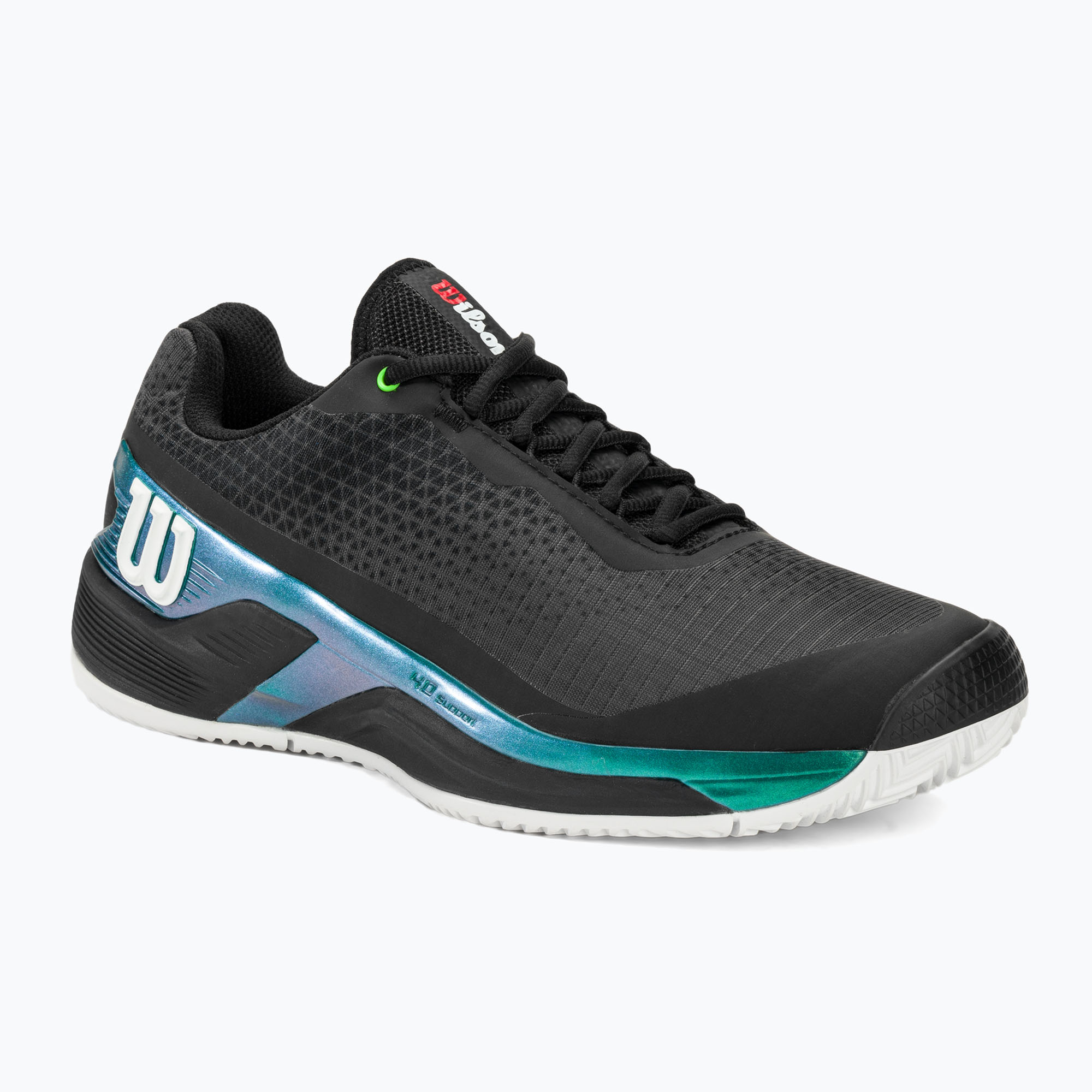 Wilson Rush Pro 4.0 Blade Clay men's tennis shoes black/black/deep teal (43 1/3 EU)