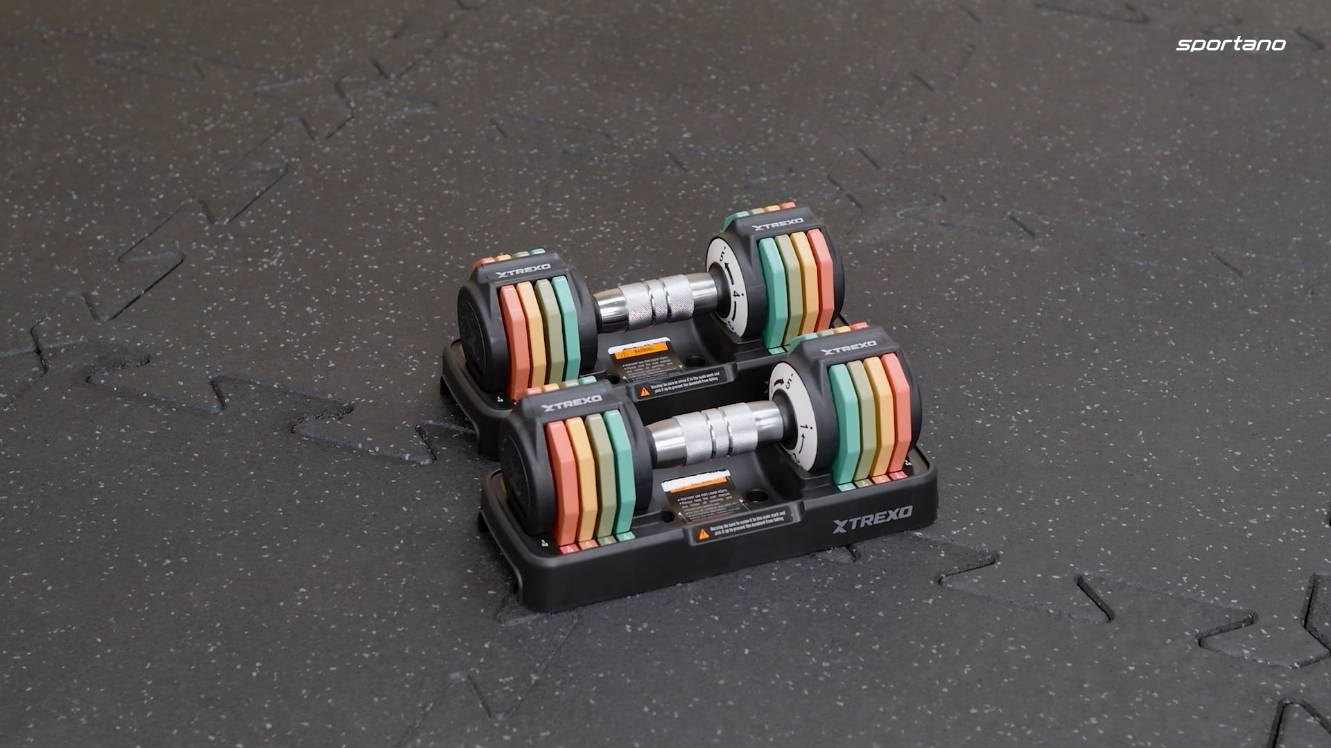 TREXO adjustable dumbbell set 2 x 5 kg multicolour