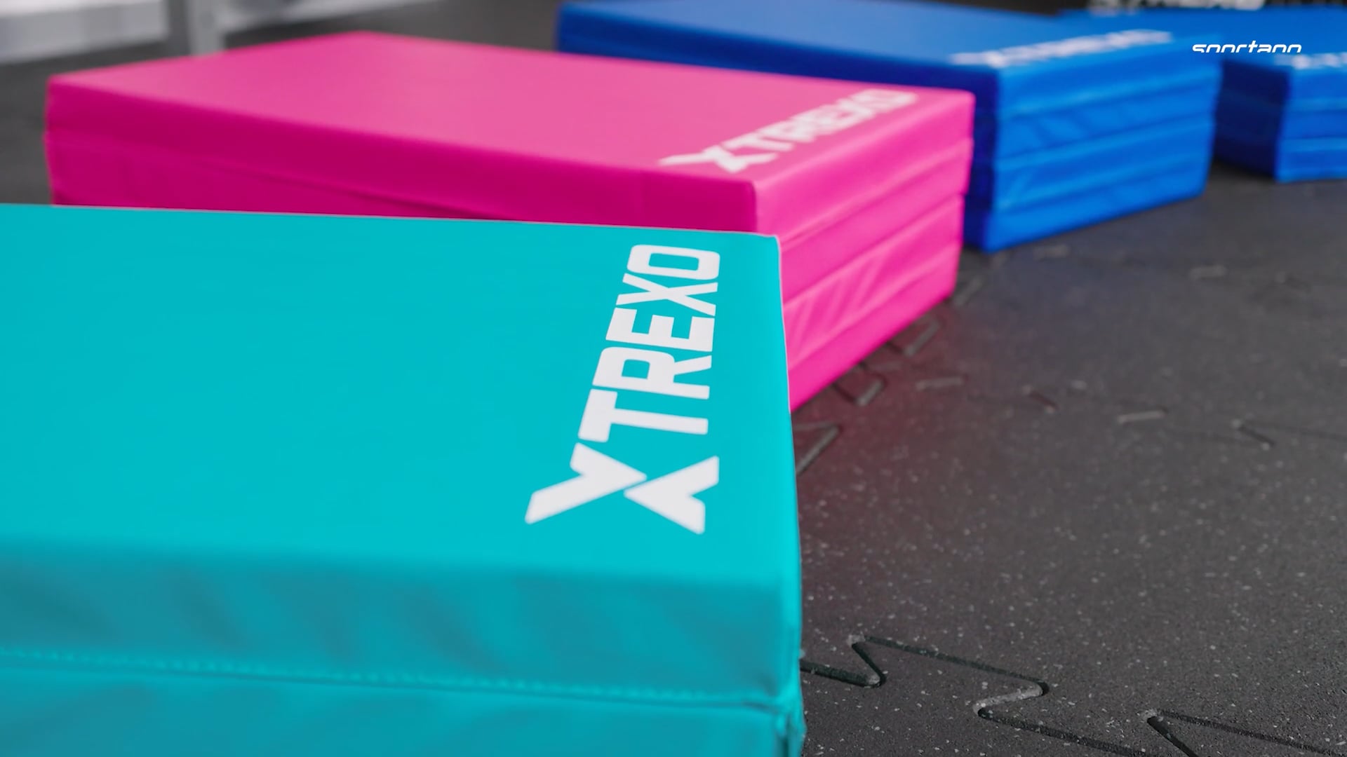 TREXO folding gymnastics mattress 195 x 80 x 5 cm blue