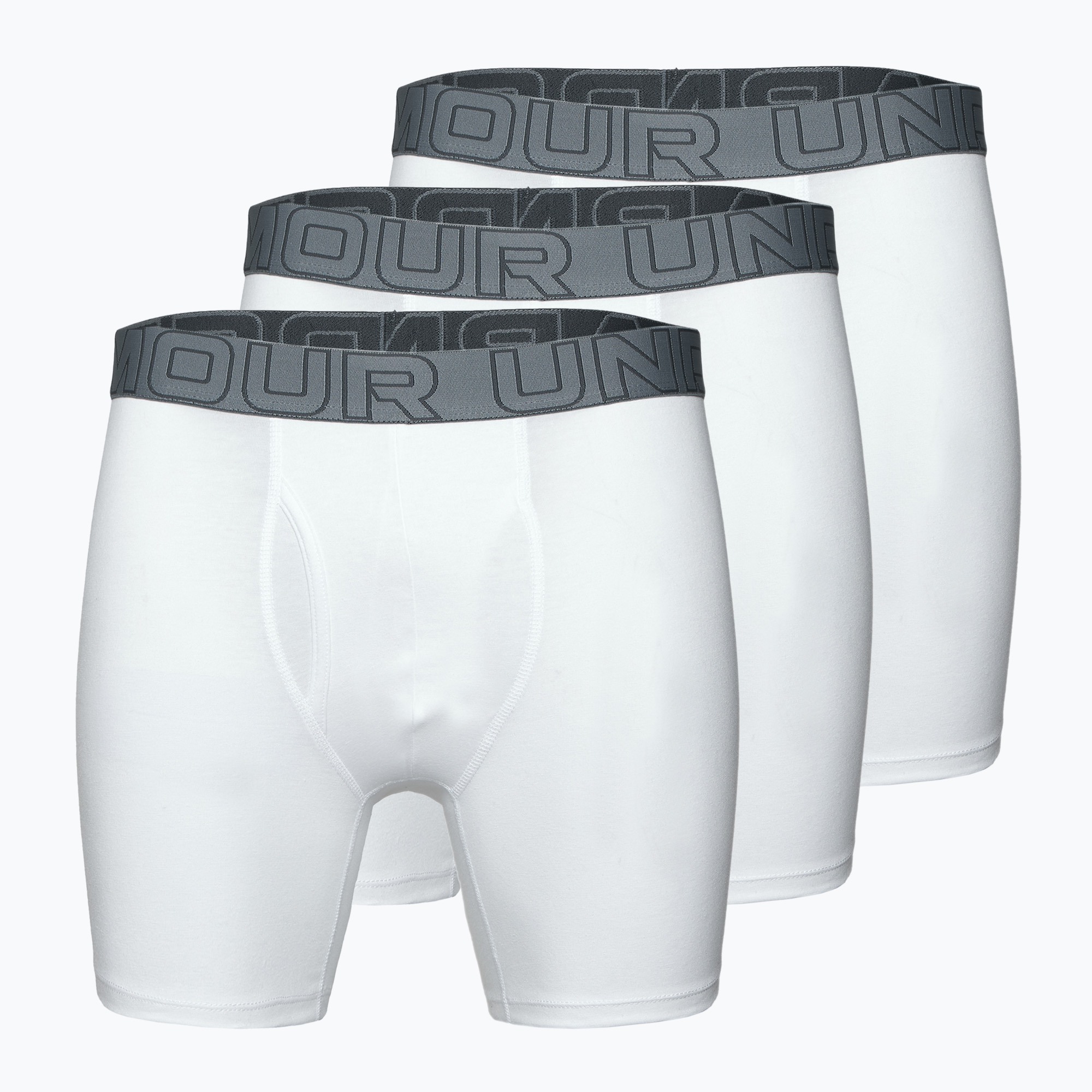 Under Armour Perf Cotton 6" men's boxer shorts 3 pairs white/black (S)