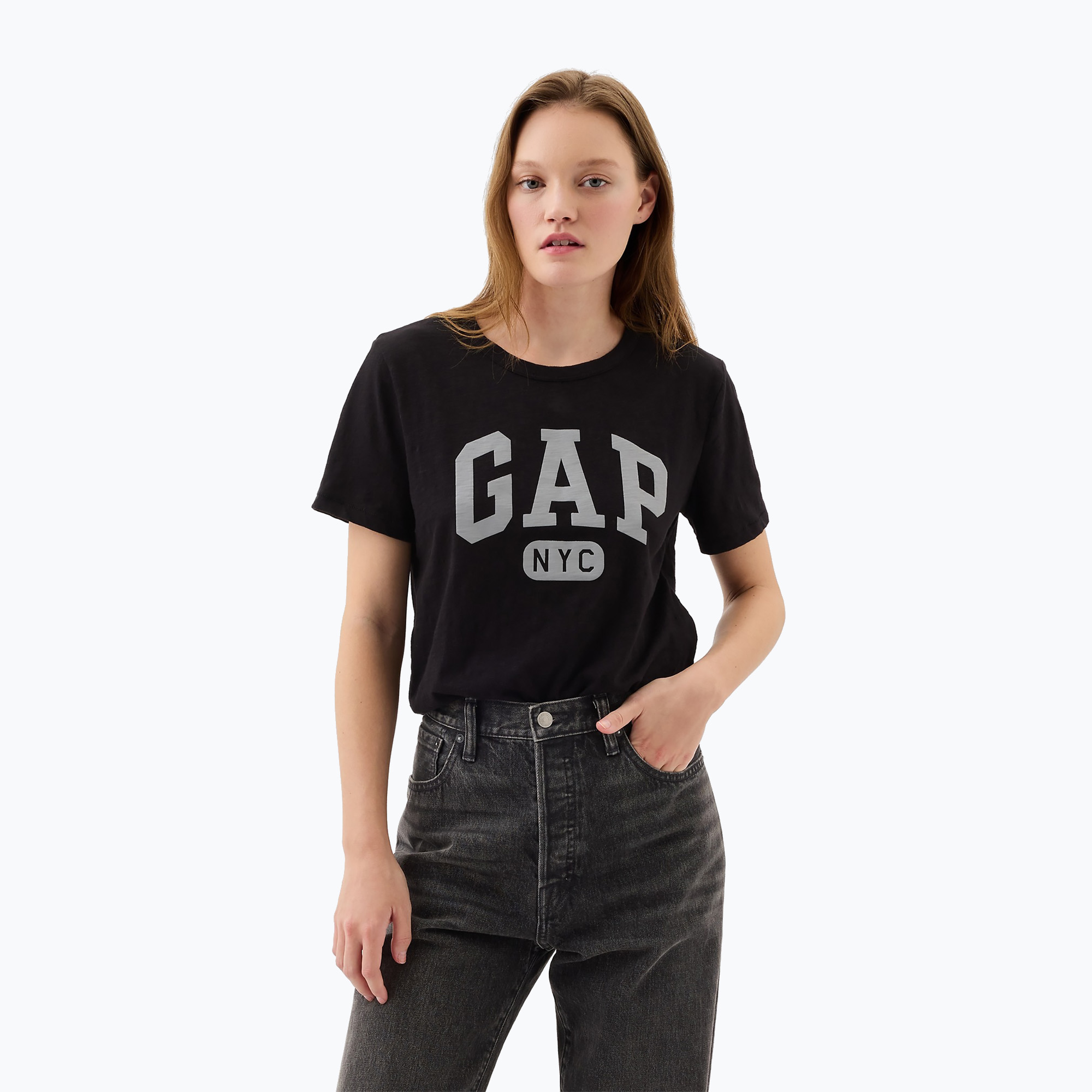 Women's GAP Logo Slub Tee black (L)